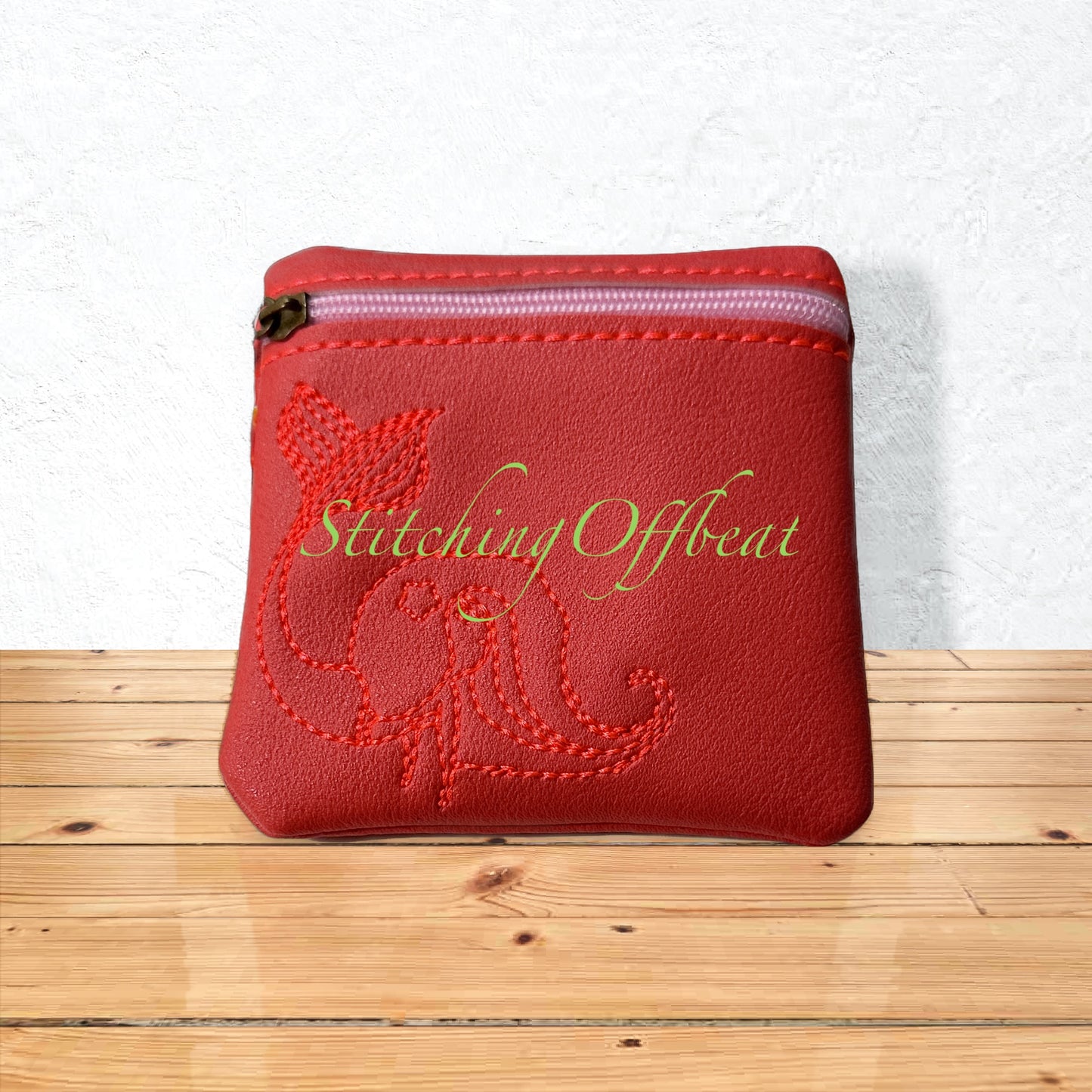 Embroidered coin pouch