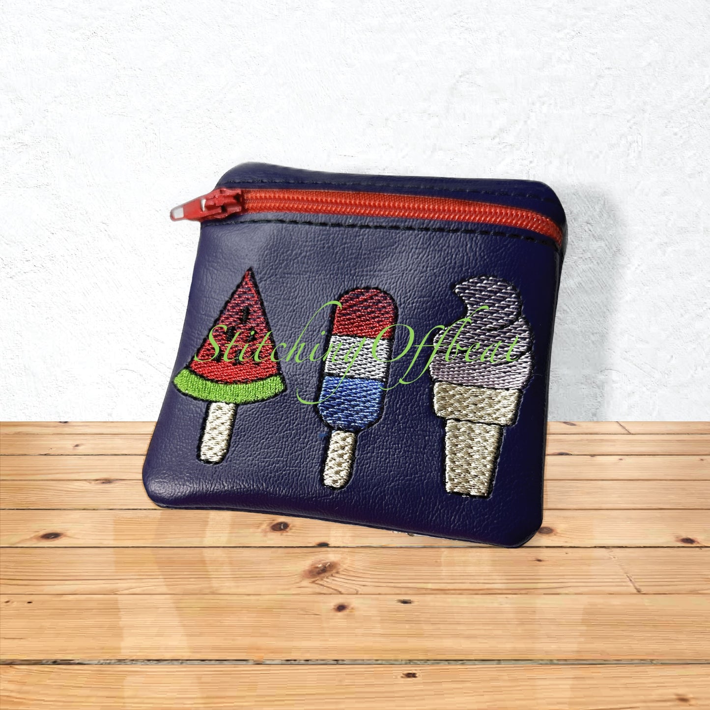 Embroidered coin pouch