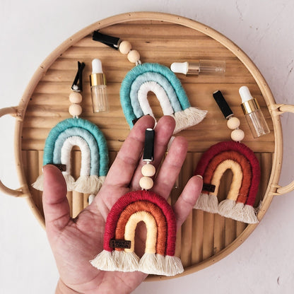 Macrame Car Vent Rainbow Diffuser
