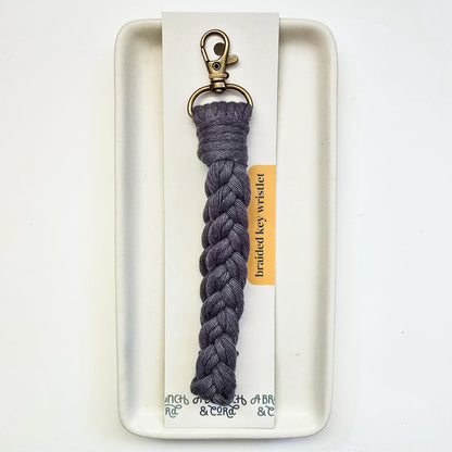 Macrame Braided Key Wristlet - Neutrals