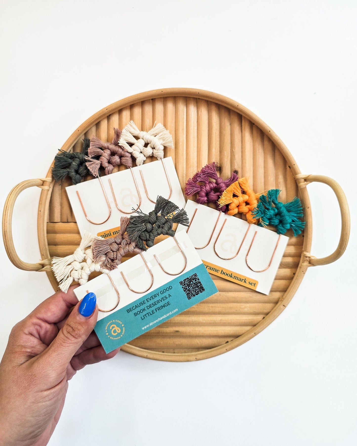 3-Pack Mini Macrame Bookmarks – Handmade Boho Fiber Art for Book Lovers