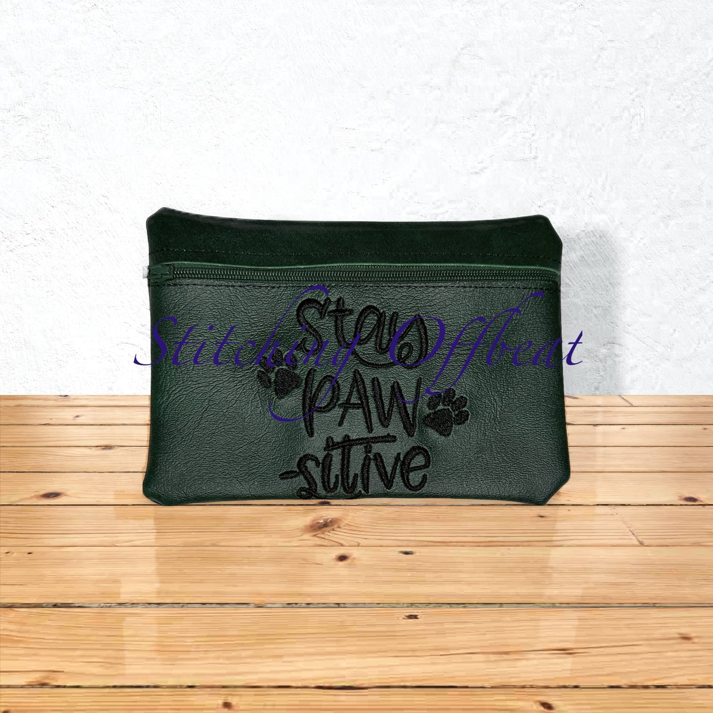 Embroidered Zipper Pouch