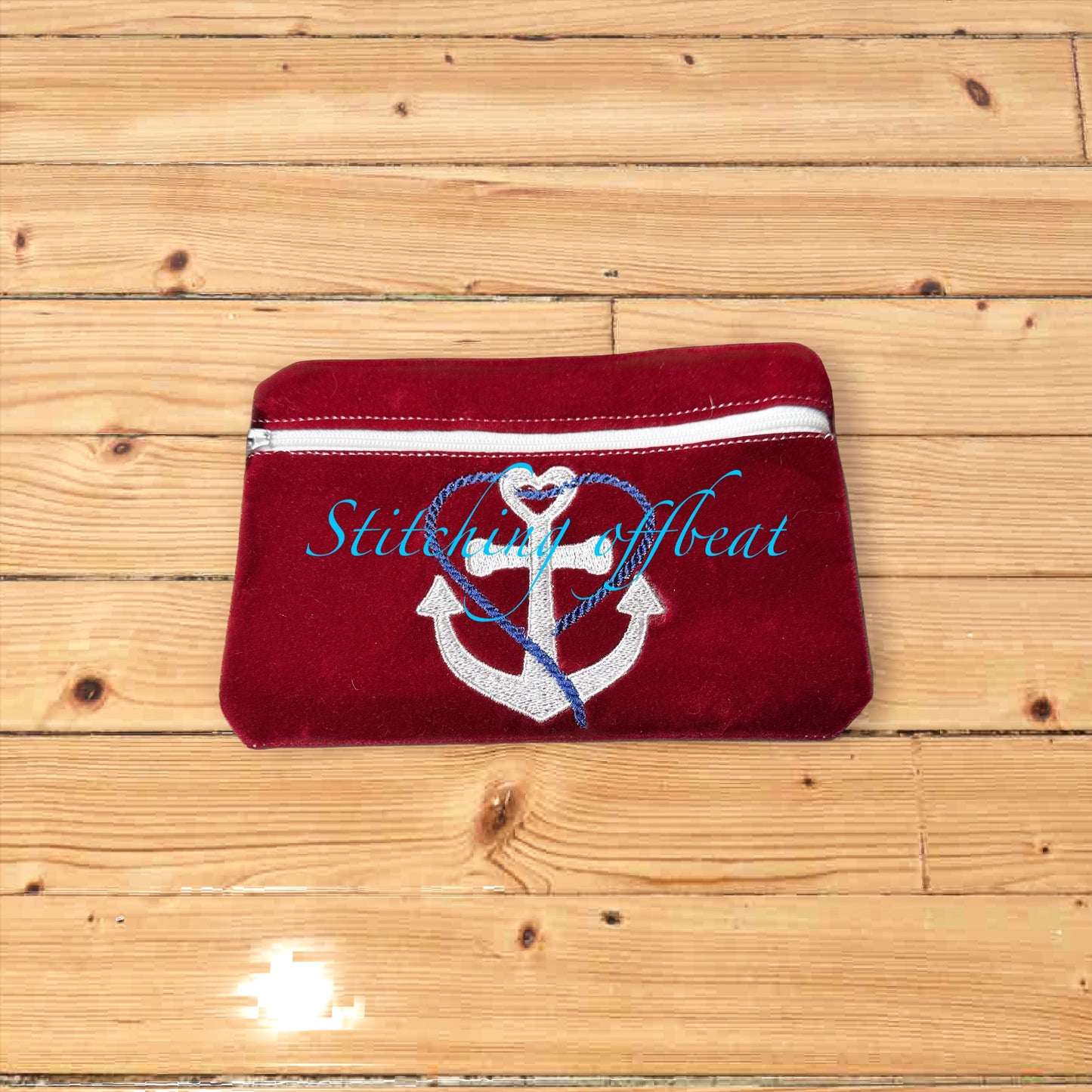 Embroidered Zipper Pouch