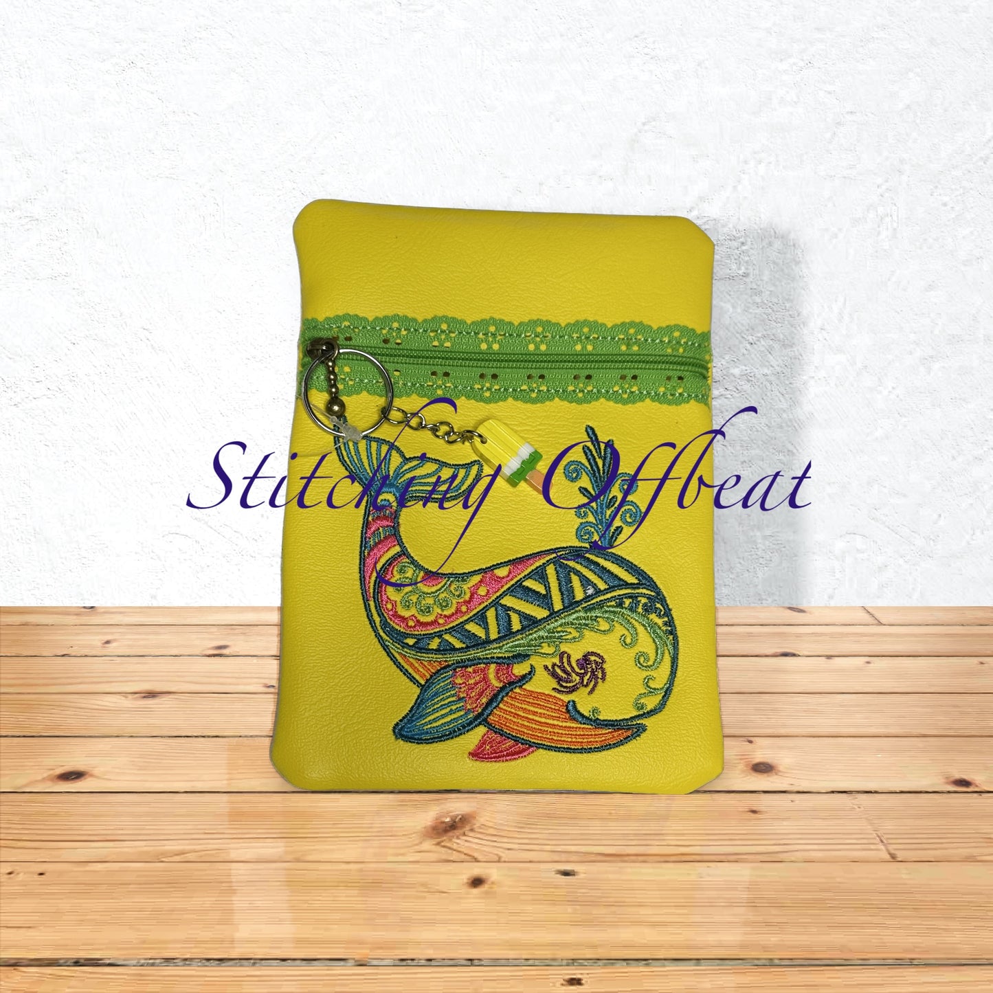 Embroidered Zipper Pouch