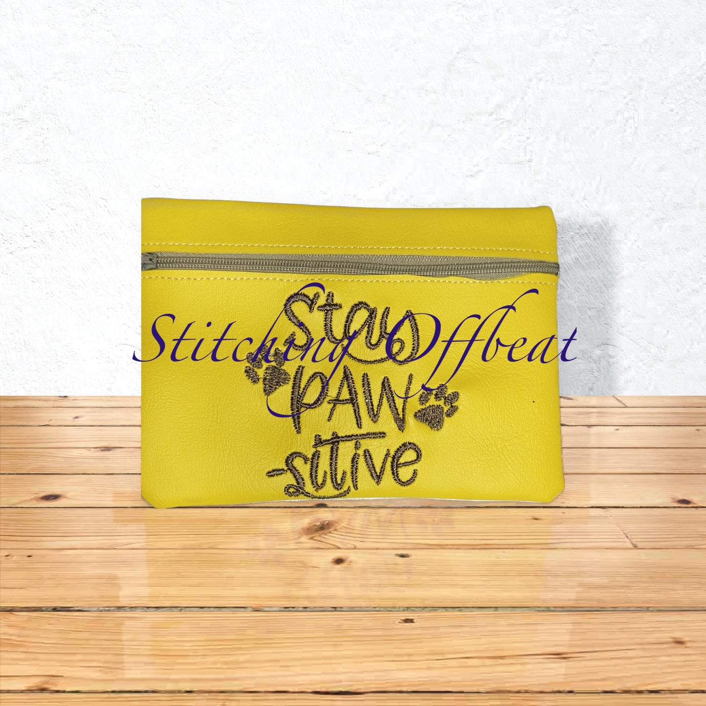 Embroidered Zipper Pouch