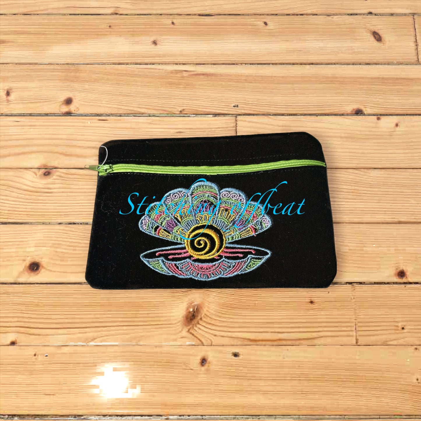 Embroidered Zipper Pouch