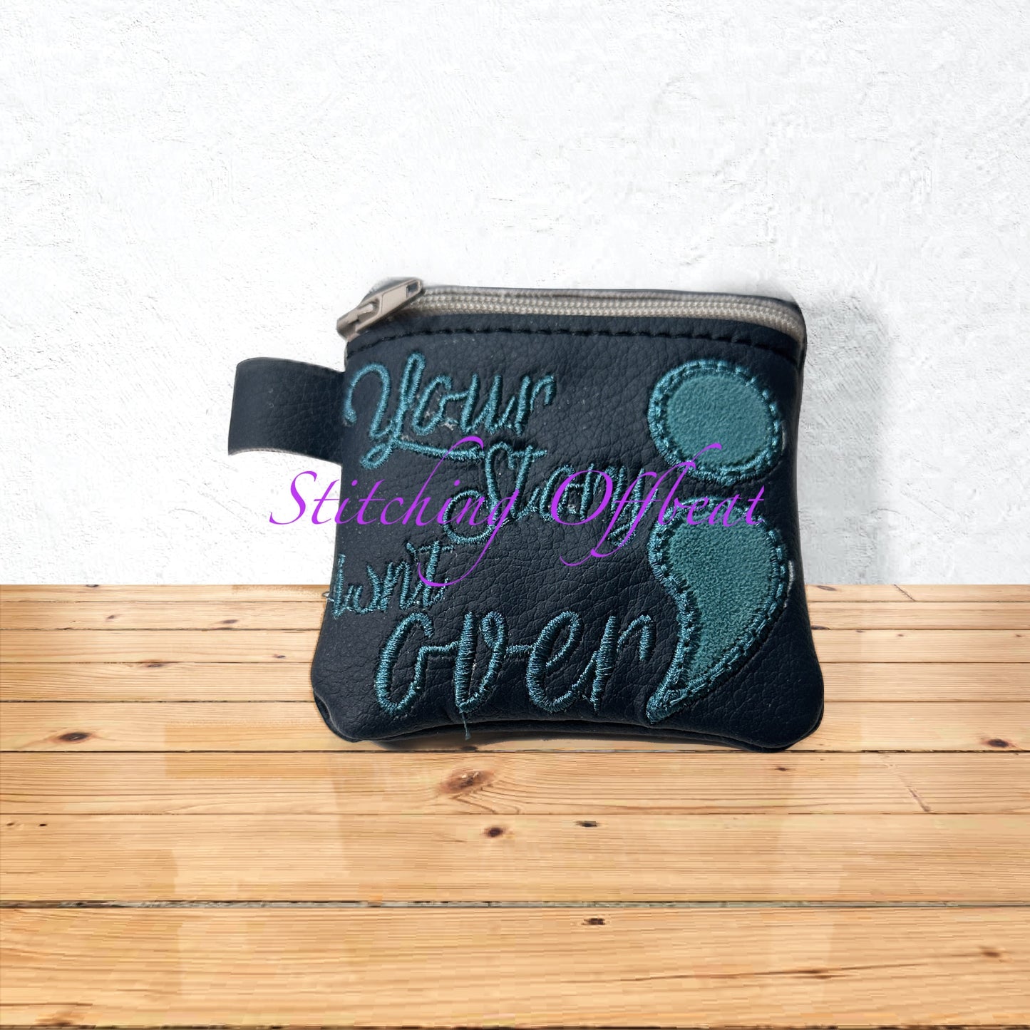 Embroidered coin pouch