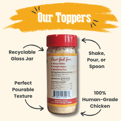 Treat Topper Chicken Dog Food Topper | Healthy Meal Supplement for Dogs