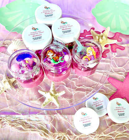 Custom Mermaid Play Dough Favors for Birthday Party Goodie Bags