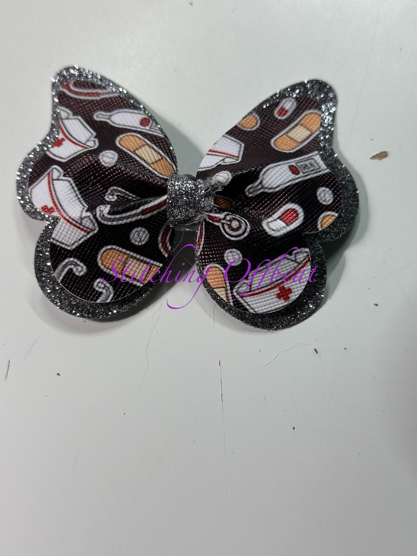 Glitter and cupcake hair Bows